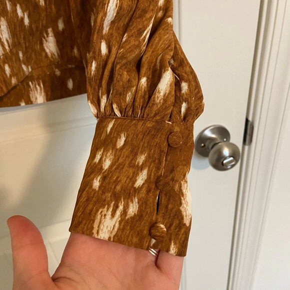 NWOT | Cara Santana x Apt.9 women’s long sleeve patterned blouse — small - Picture 2 of 6